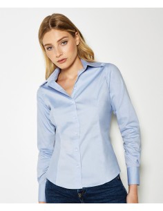 K-KK702-Womens Tailored Fit Corporate Oxford Shirt Long Sleeve 2